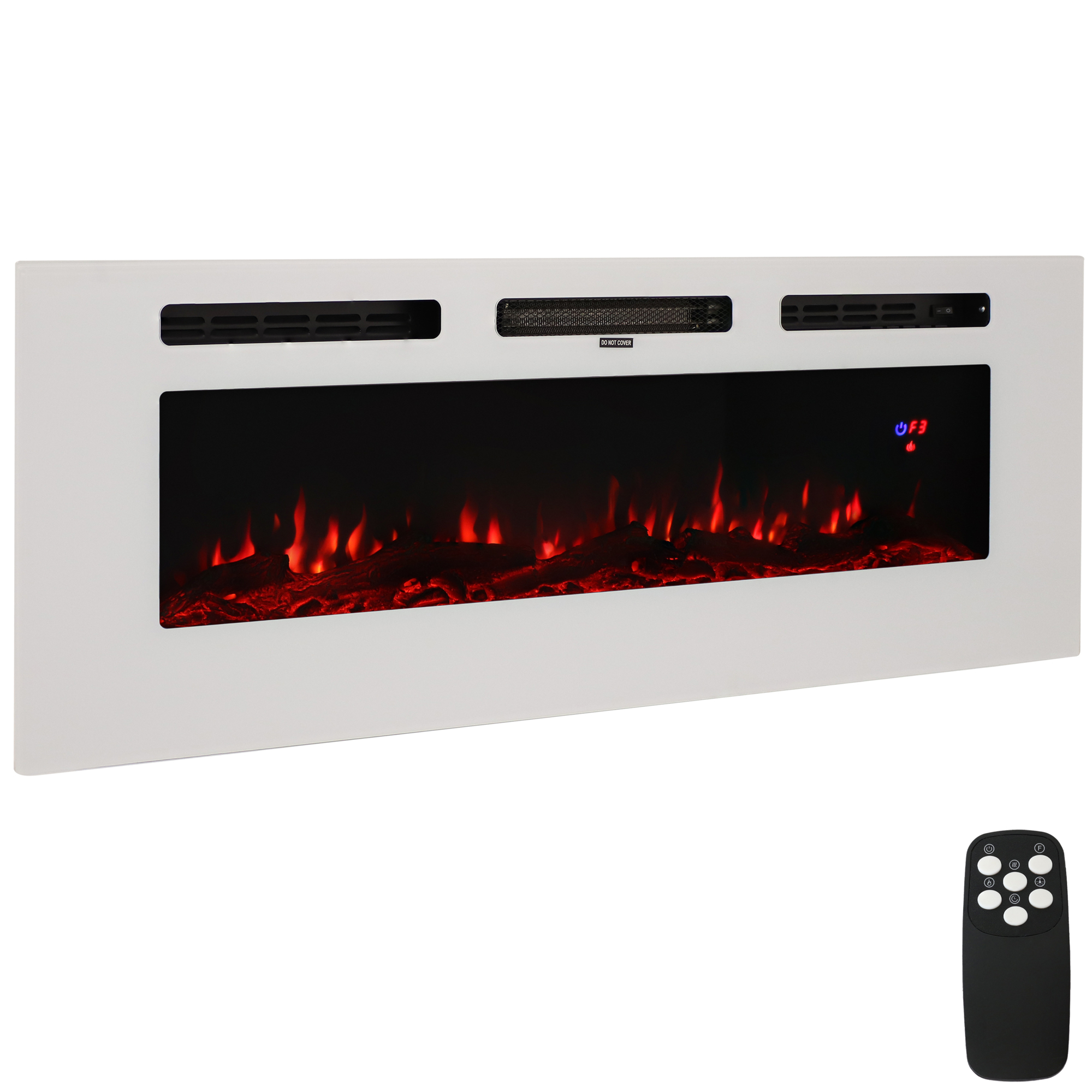 Sunnydaze Decor, Sophisticated Hearth 50in. White Electric Fireplace, Heat Output 5100 Btu/hour, Heating Capability 400 ft², Model# LOE-398